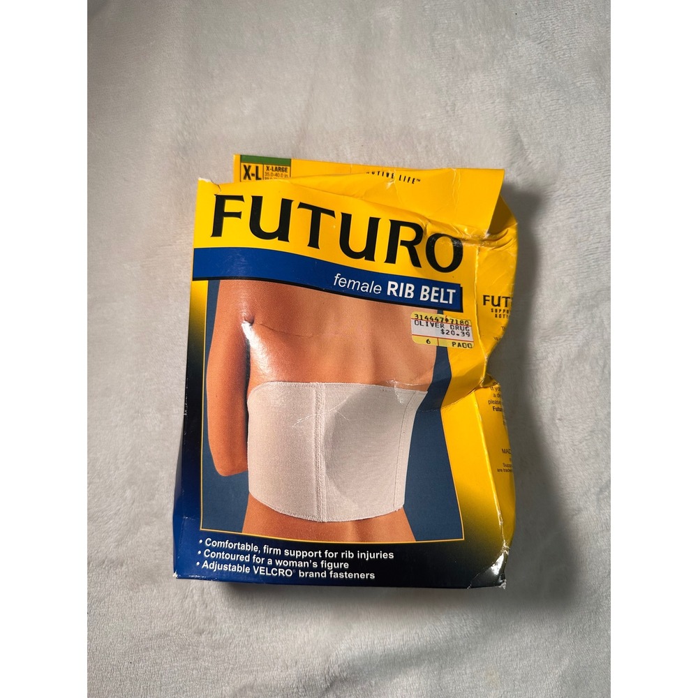 Futuro Female Rib Belt XL White Adjustable Support for Rib Injuries 35-40 Inch